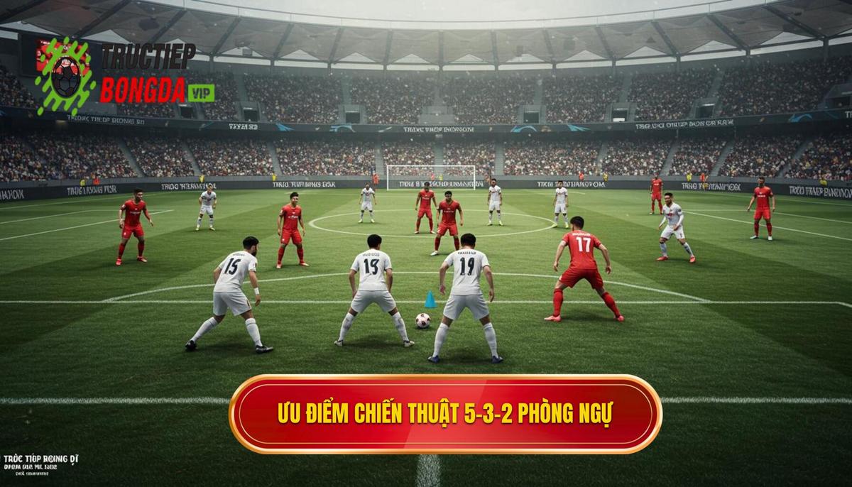 Ưu điểm vượt trội của Chiến thuật bóng đá 5-3-2 phòng ngự