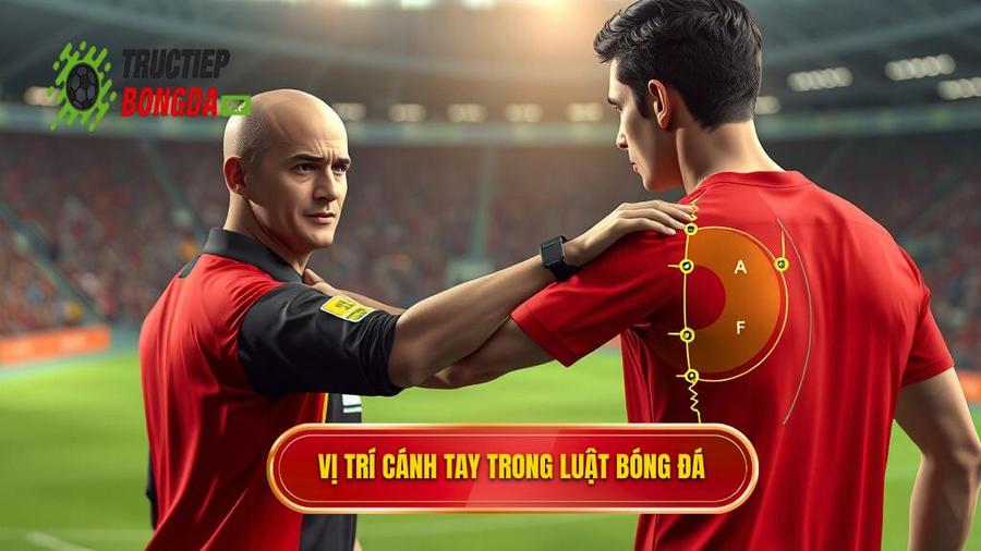 1. Vị trí cánh tay trong luật bóng đá