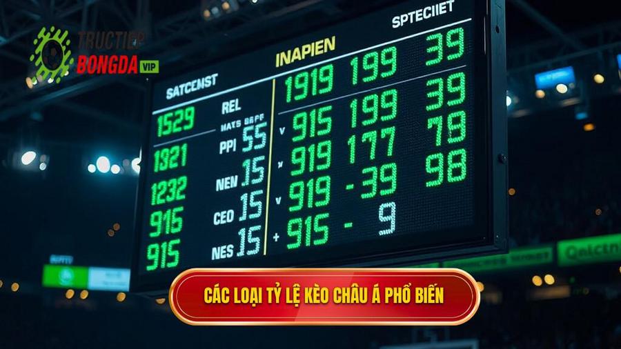 Các loại tỷ lệ kèo Châu Á phổ biến
