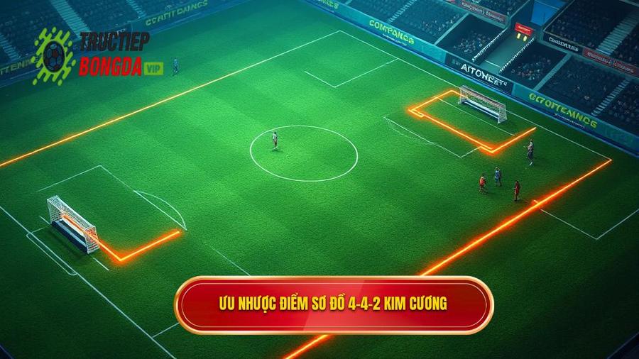 Ưu nhược điểm sơ đồ 4-4-2 kim cương